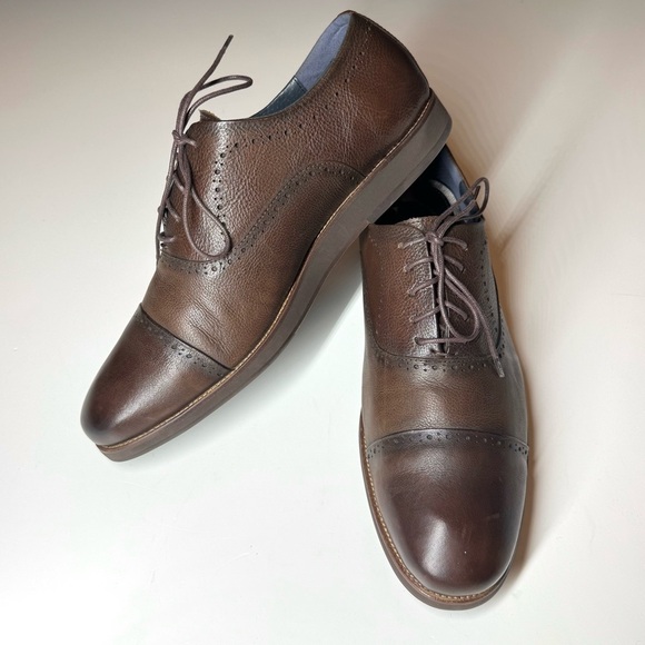 Zara Men’s Classic Brown Oxford Leather Dress Shoes Size- 13 - Picture 3 of 10